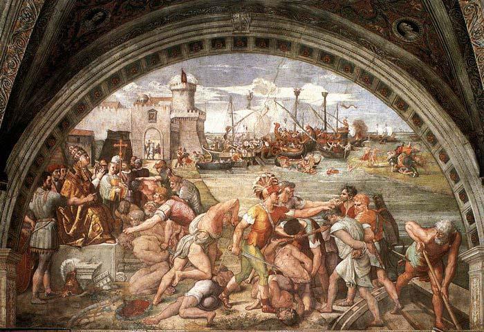 RAFFAELLO Sanzio The Battle of Ostia Norge oil painting art